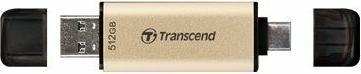 Actual product image Transcend JetFlash 930C USB flash drive 512 GB USB Type-A / USB Type-C 3.2 Gen 1 (3.1 Gen 1) Gold (512 GB, USB-C, USB-A, USB 3.2)