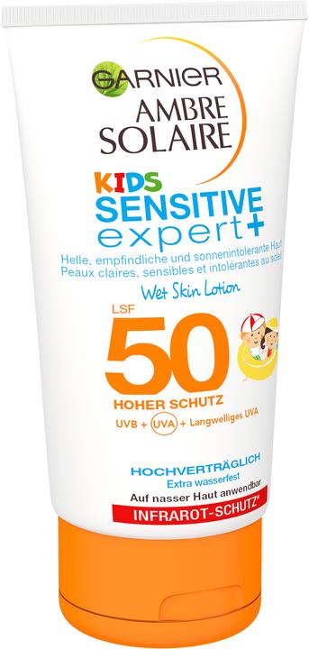 Produktbild Garnier Ambre Solaire Kids Sensitive expert+ Wet Skin (Crème, 150 ml)