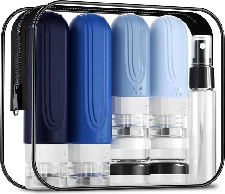 Swissdetector Deluxe Komplettset - Wiederbefüllbare Reiseflaschen aus Silikon (Hygieneprodukt)