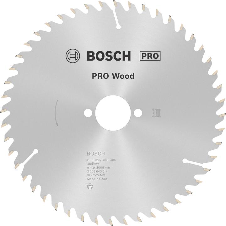 Actual product image Bosch Professional Zubehör PRO Wood circular saw blade, 190 x 2.6 x 30 mm
