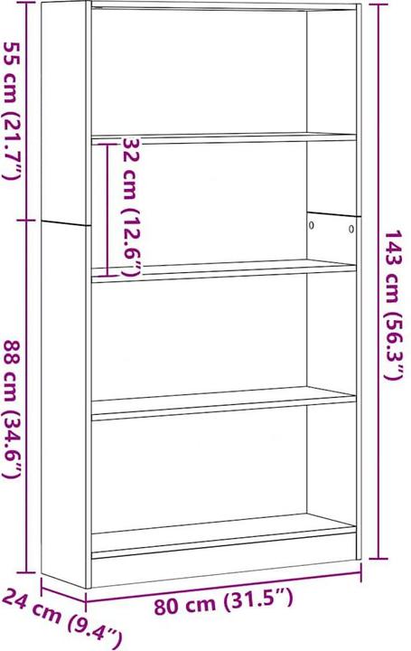Produktbild VidaXL Almeta (80 x 24 x 143 cm)