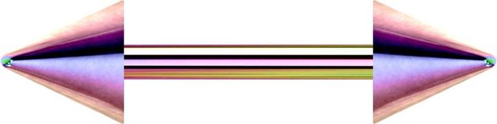 Image du produit Star Piercing Barbell coloré avec deux cônes (sans laiton, Acier chirurgical 316L)