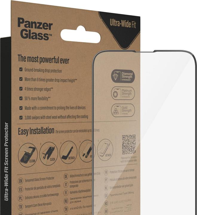 Immagine prodotto PanzerGlass Vestibilità ultra-ampia (1 Pezzo/i, Apple iPhone 13, Apple iPhone 14, Apple iPhone 13 Pro)