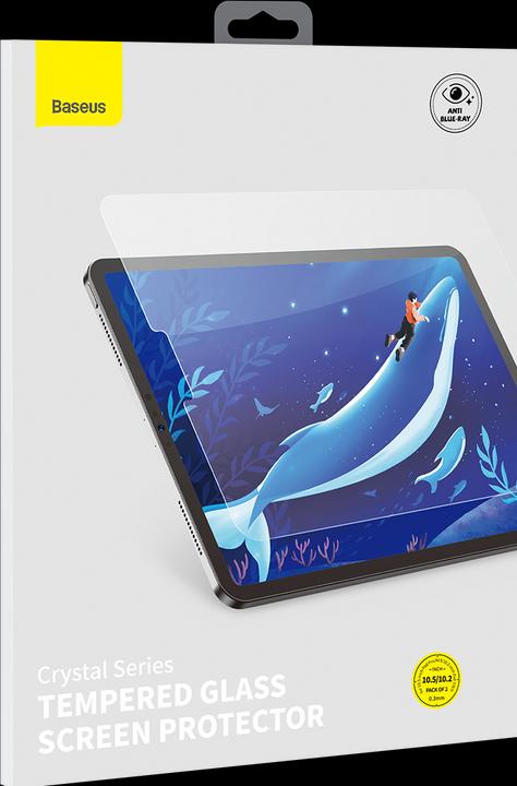 Actual product image Baseus Crystal Series 0.3mm Anti Blue-ray Tempered Glass Screen Protector for Pad Pro/Air3 10.5-inch/Pad 7/ (2 Piece, iPad Pro 10.5)