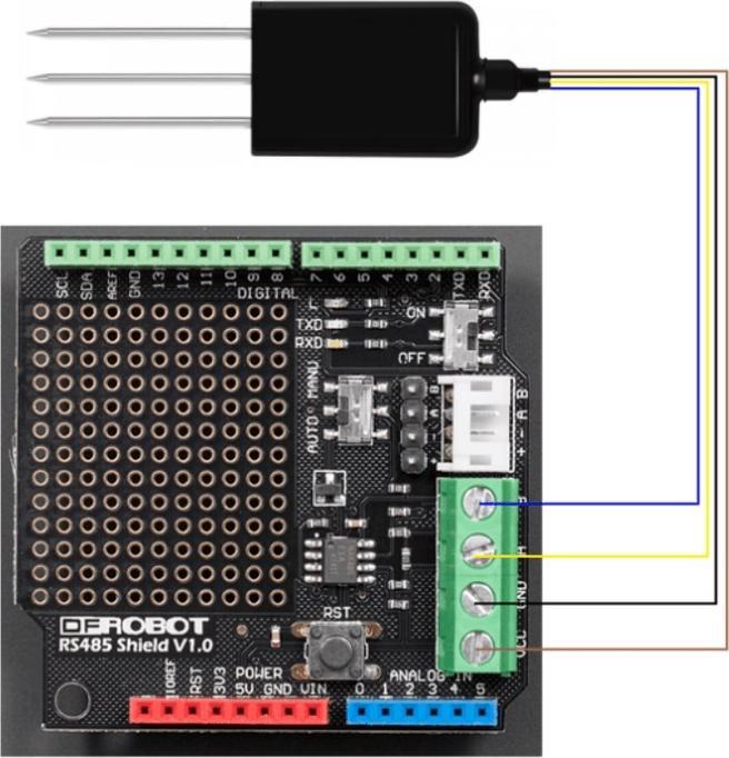 Immagine prodotto DFRobot Sensore di umidità, temperatura e pH del terreno RS485 IP68 5-30V
