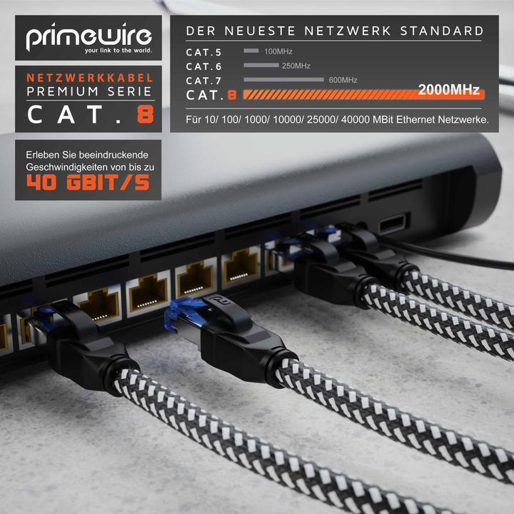 Produktbild Primewire Netzwerkkabel (S/FTP, CAT8.1, 2 m)