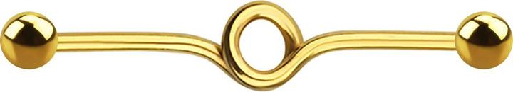 Immagine prodotto Star Piercing Arco a bilanciere placcato oro con due sfere (Acciaio chirurgico 316L)