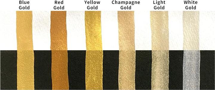 Produktbild Zig Gansai Tambi Starry Color watercolors, 6 glitter colors (gold (Nr. 905), Blau Gold (Nr. 901), weiss (Nr. 906), gelb und gold (Nr. 903), Rotgold (Nr. 902), Champagne Gold (Nr. 904))