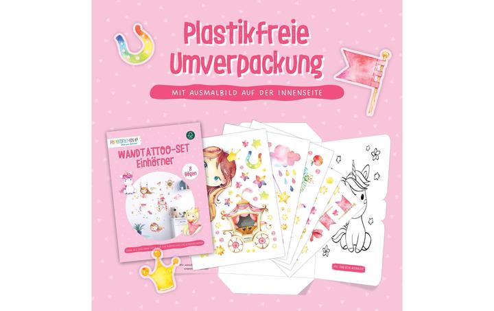 Immagine prodotto Papierdrachen Tatuaggi da parete - Unicorno (2 x 22 x 32 cm)