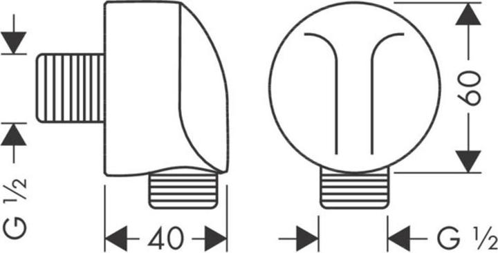 Actual product image hansgrohe HG hose connection FIXFIT E without non-return valve chrome