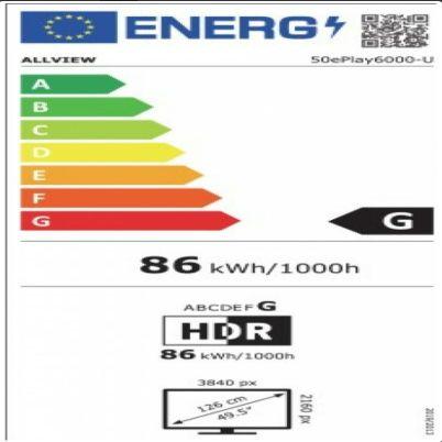 Label énergétique Allview 50ePlay6000-U (50", LED, 4K)