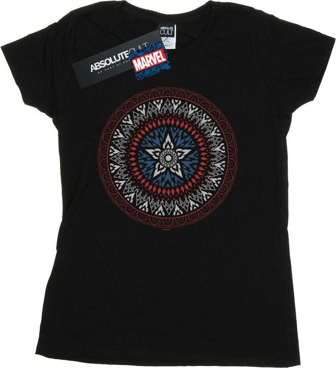 Actual product image Womens/Ladies Captain America Ornamental Shield Cotton T-Shirt (L)
