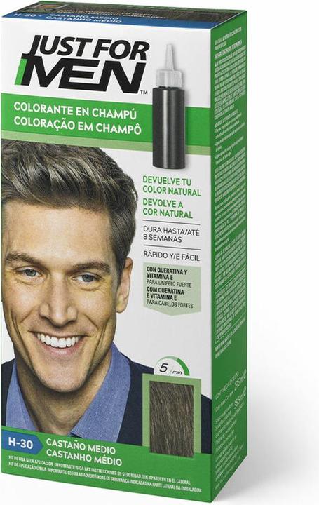 Produktbild Just For Men Mittelbraunes Shampoo Farbe 30ml (30 ml, Flüssiges Shampoo)