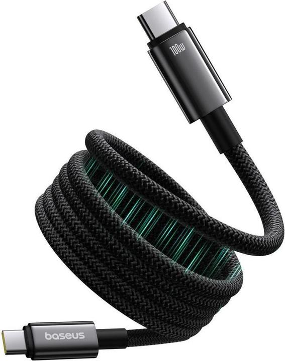 Image du produit Baseus Tungsten Gold magnétique USB-C / USB-C cable 100W 1m - noir (1 m, USB 2.0)