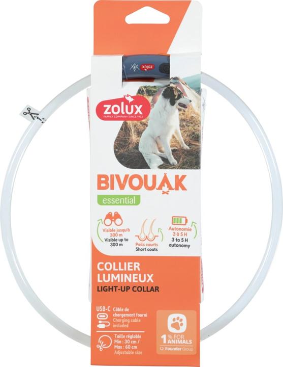 Actual product image Zolux Obroża LED silikonowa BIVOUAK przezro. czer (30, 31, 32, 33, 34, 35, 36, 37, 38, 39, 40, 41, 42, 43, 44, 45, 46, 47, 48, 49, 50, 52, 54, 56, 58, 60, Dog, General)