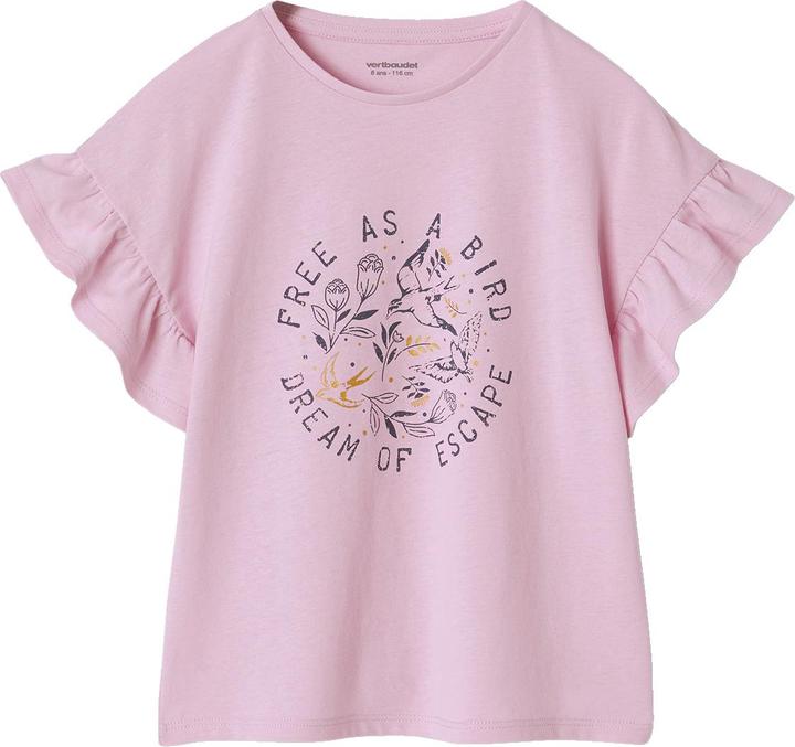 Actual product image Vertbaudet Girls' T-shirt with flounce sleeves (158)