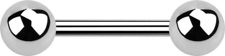 Produktbild Star Piercing Barbell silber mit zwei Kugeln (Chirurgenstahl 316L)