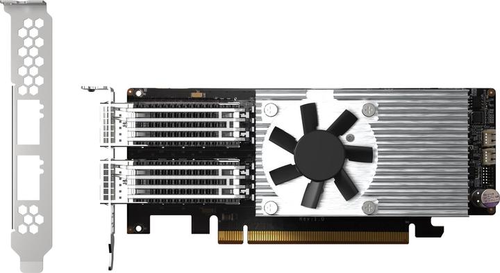 Image du produit QNAP Carte d'extension de réseau QSFP28 à double port, 100GbE, faible encombrement, PCIe Gen4 x16