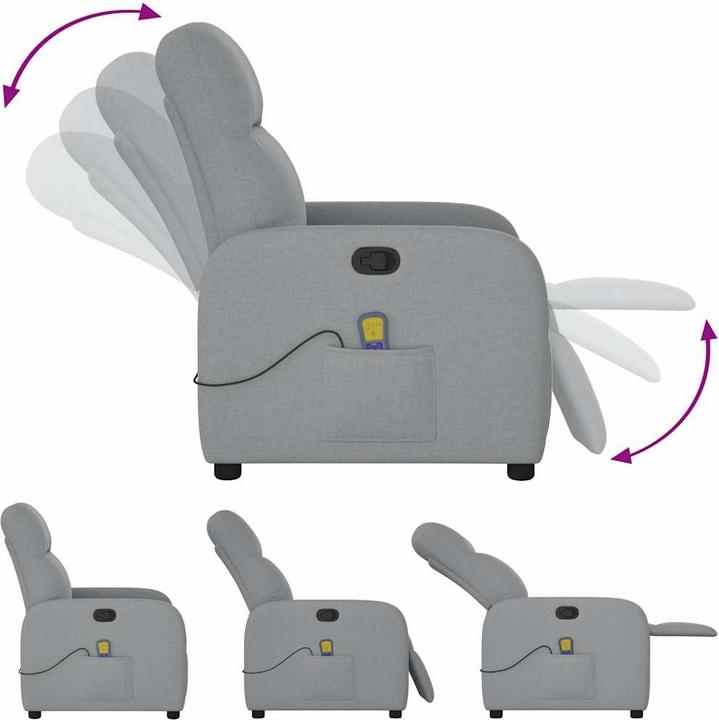 Produktbild VidaXL Massagesessel Hellgrau Stoff