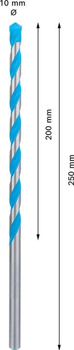 Immagine prodotto Bosch Professional Zubehör Trapano Expert CYL-9 MultiConstruction, 8 x 200 x 250 mm, d 8 mm (10 millimetri)