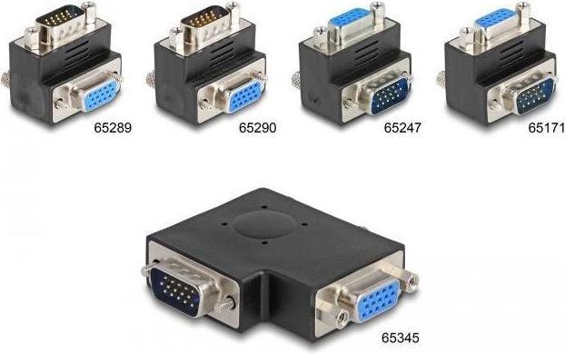 Image du produit Delock Adaptateur VGA mâle vers VGA femelle 90ø (VGA, 7 cm)