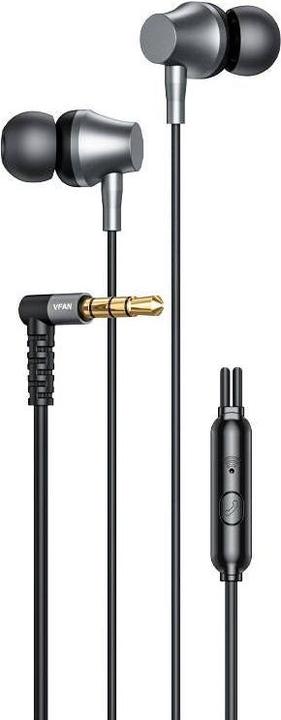 Actual product image Vipfan M17 wired in-ear headphones, 3.5mm jack (black) (Cable)