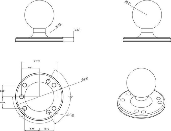 Actual product image Rammount Mounting base