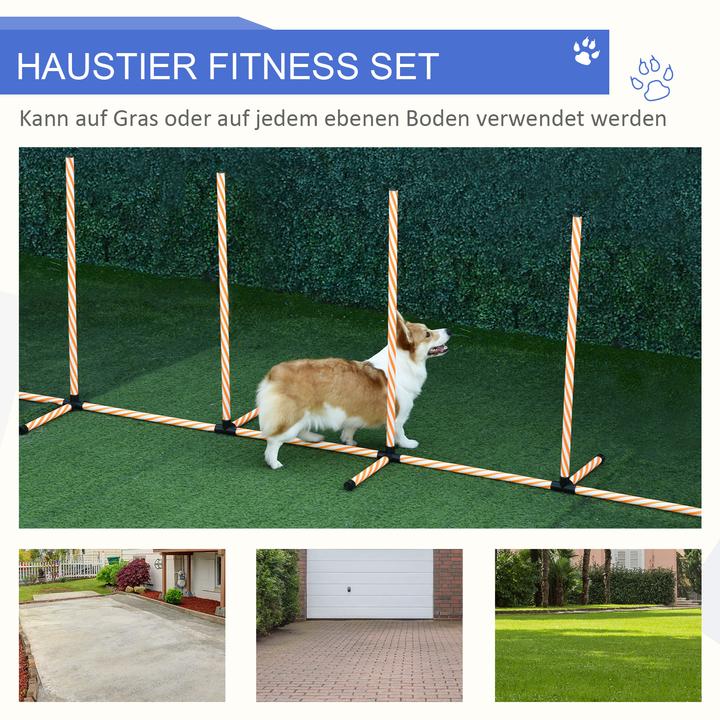 Produktbild PawHut Hunde Agility Set mit Slalomstangen
