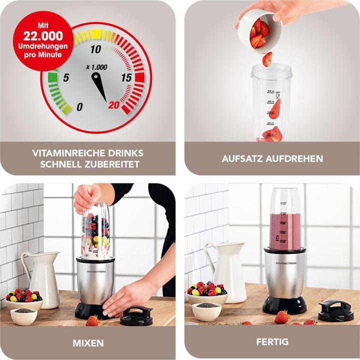 Actual product image Gourmetmaxx Nutrient Extractor Nutrition Black/Silver (500 W)
