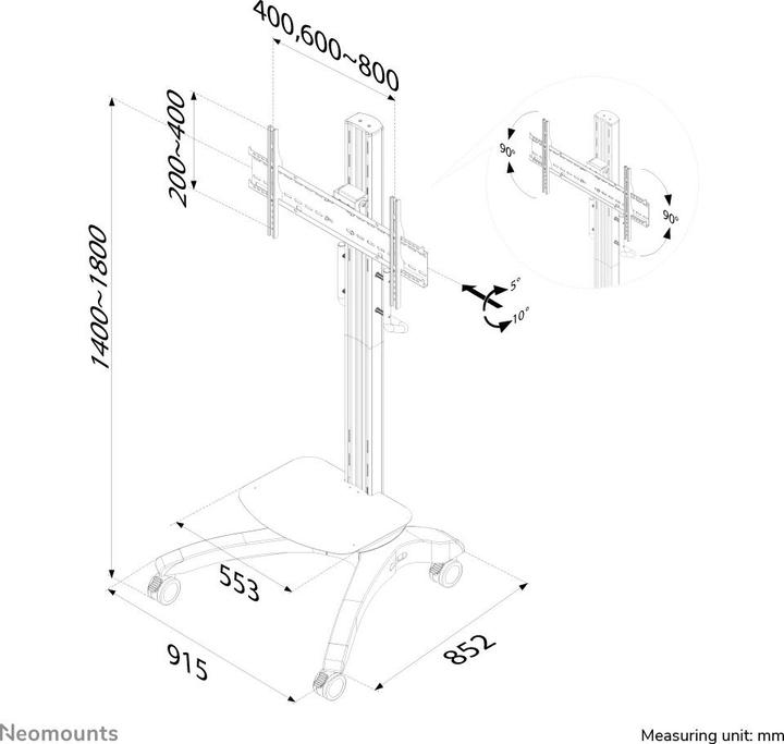 Immagine prodotto Neomounts Plasma M2000 (Universale, 85", 100 kg)