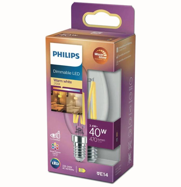 Produktbild Philips LED Lampe (E14, 3.40 W, 470 lm, 1 x, D)