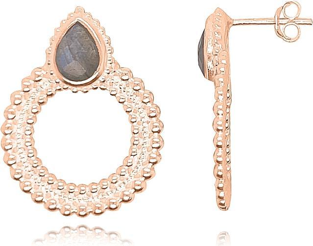 Produktbild Leyda Ohrstecker Kreis Tropfen (vergoldet 750 / 18 K Gold, Silber 925, Stein)