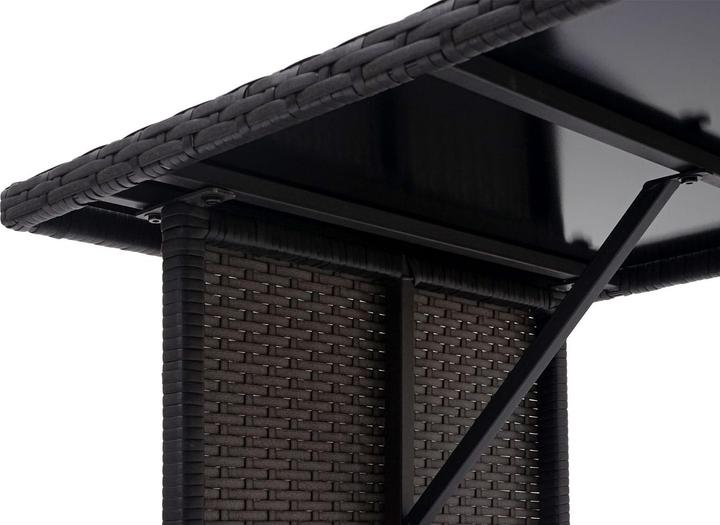 Image du produit Swisshandel24 Poly-Rattan Table de salle à manger, Table de jardin, Gastronomie 112x60cm noir (112 cm)