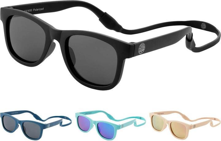Baby Sunnies Kinder-Sonnenbrille mit Band Schwarz