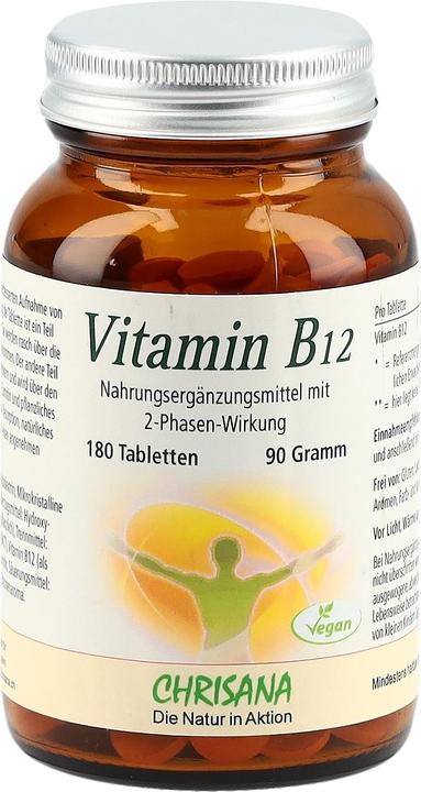 Actual product image Chrisana Vitamin B12 Tablette 500 mcg (180 Piece, Pills, 121 g)