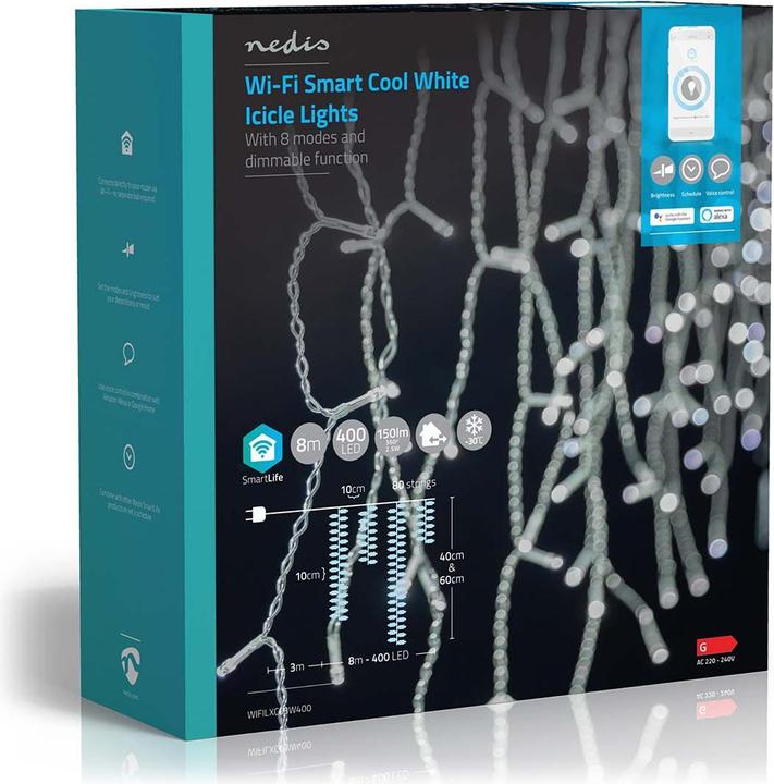 Actual product image Nedis SmartLife Decorative LED | Wi-Fi | Cold White | 400 LED's | 8.00 m | Android™ / IOS (0.23 m)