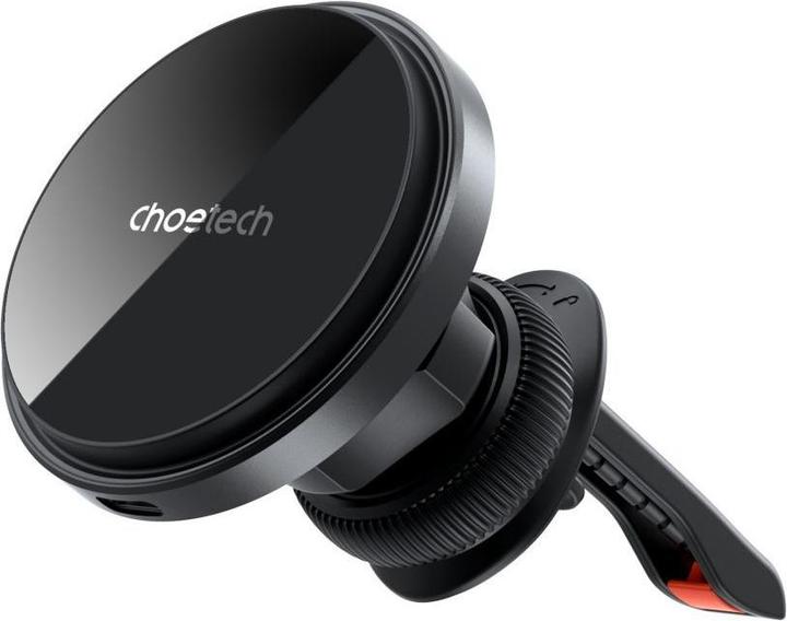 Actual product image Choetech T204-F magnetic car holder with 15W wireless charging - black