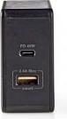Actual product image Nedis Mains charger Fast charging function PD3.0 45W 1x 2.4 A / 1x 3.0 A Number of outputs: 2 USB-A/U (57 W)