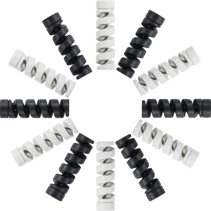Produktbild Apfelkiste Silikon Kabel Spirale Flexibler Kabel Bruchschutz Knickschutz Halter Kabelschoner (4er Set) (Kabeldurchlass, 6 cm)