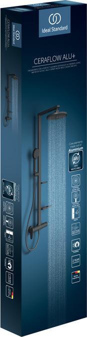 Immagine prodotto Ideal Standard Sistema doccia Alu+: miscelatore doccia Ceraflow a 2 ripiani, doccetta 2F, soffione 2F