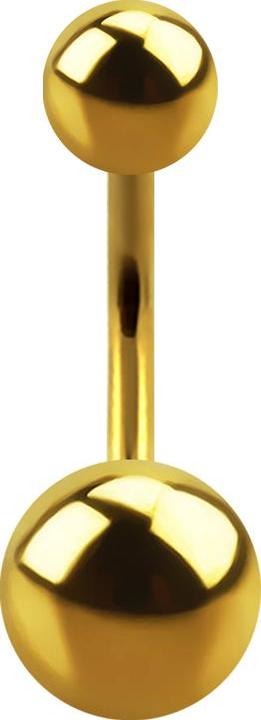 Actual product image Star Piercing Banana gold plated with two balls (without brass, Surgical steel 316L)