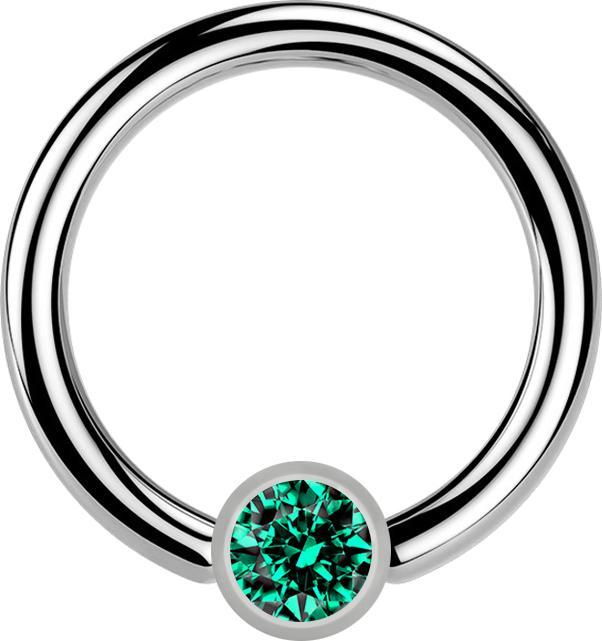 Image du produit Star Piercing Micro Ball Closure anneau argent et cristal turquoise (sans laiton, Titane G23)