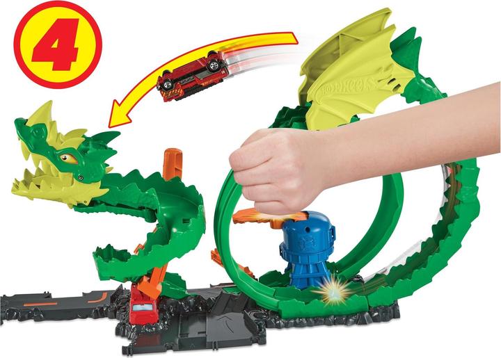 Image du produit Hot Wheels City Dragon Attack Looping Set, Accessoires incl. 1 voiture jouet