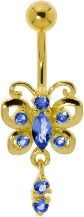 Produktbild Bijouteria Bauchpiercing (PVD Beschichtung (goldfarben), Messing, Chirurgenstahl 316L, Kristall)