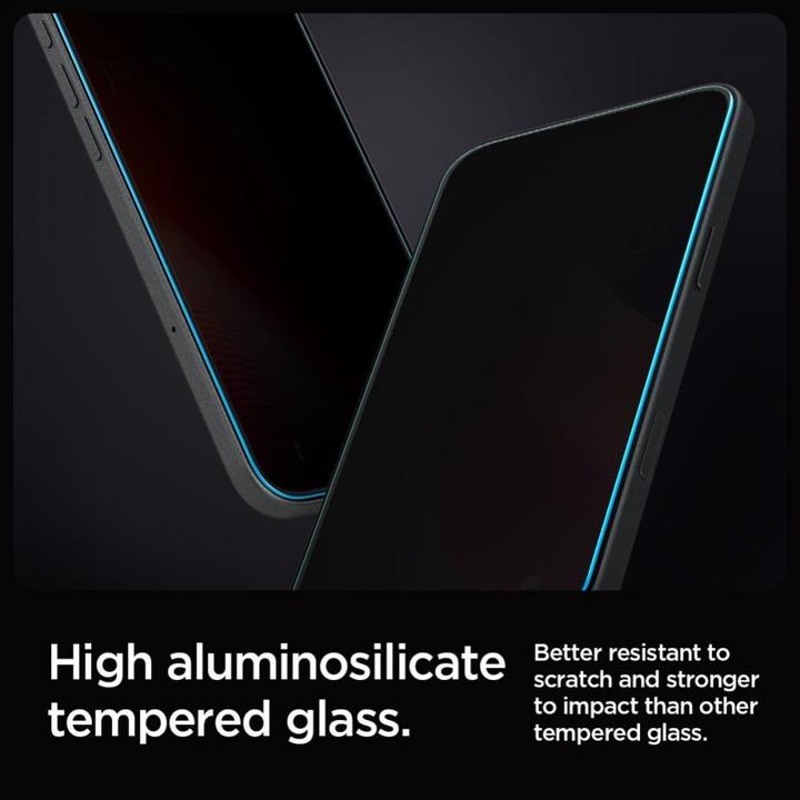 Immagine prodotto Spigen Glas.Tr "Ez Fit" 2-Pack per iPhone 16 Pro Max 6,3" privacy (2 Pezzo/i, Apple iPhone 16 Pro Max)