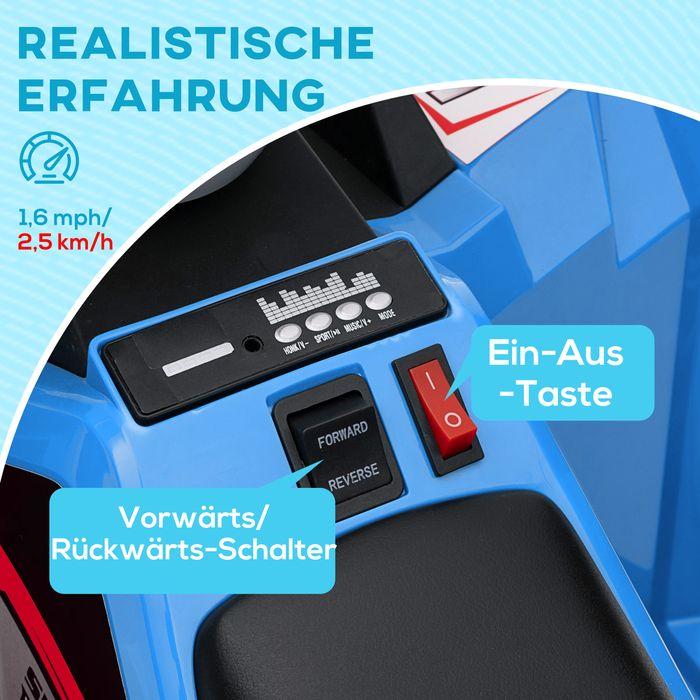 Produktbild Swisshandel24 Elektro Kinderquad, Elektroquad, Vorwärts-, Rückwärtsfunktion, 6V, 1,5-3 Jahre, 2,5 km/h, Blau (6 V)