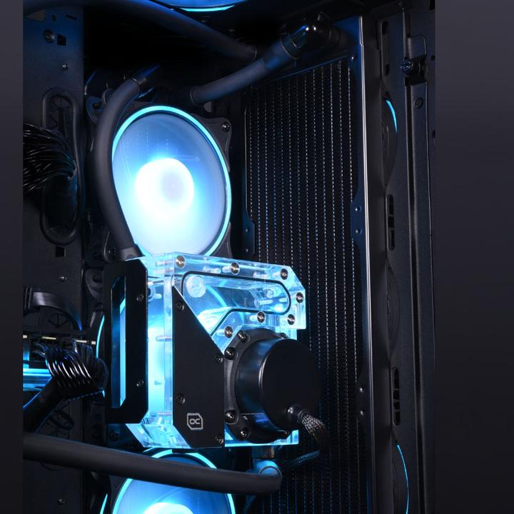 Produktbild Alphacool Rise Flat Reservoir D5 Ausgleichsbehälter mit Pumpe