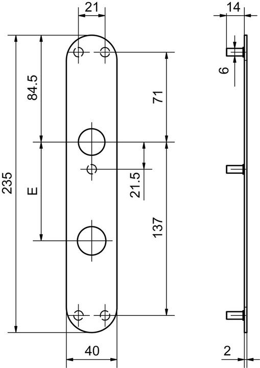 Actual product image Glutz Door signs outside for panic doors 5345S (Door plate set)