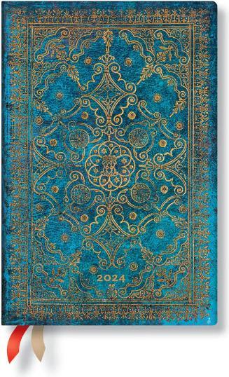 Produktbild Paperblanks PAPERBLAN Agenda Azurblau 2024 DH0488-2 Mini, de, HOR, 12M (14 x 9.5 x 1.8 cm, Deutsch)