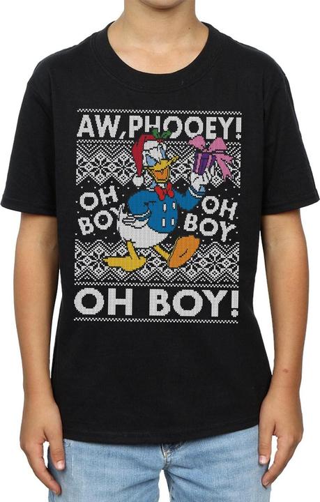 Actual product image Disney Boys Donald Duck Christmas Fair Isle T-Shirt (140, 146)